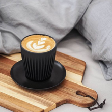Load image into Gallery viewer, Huskee 12oz Reusable Cup set in charcoal. Australian sustainable brand made rom coffee husks.
