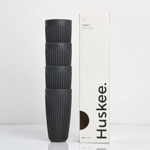 Huskee Black 4 Cup Set, 16oz Size