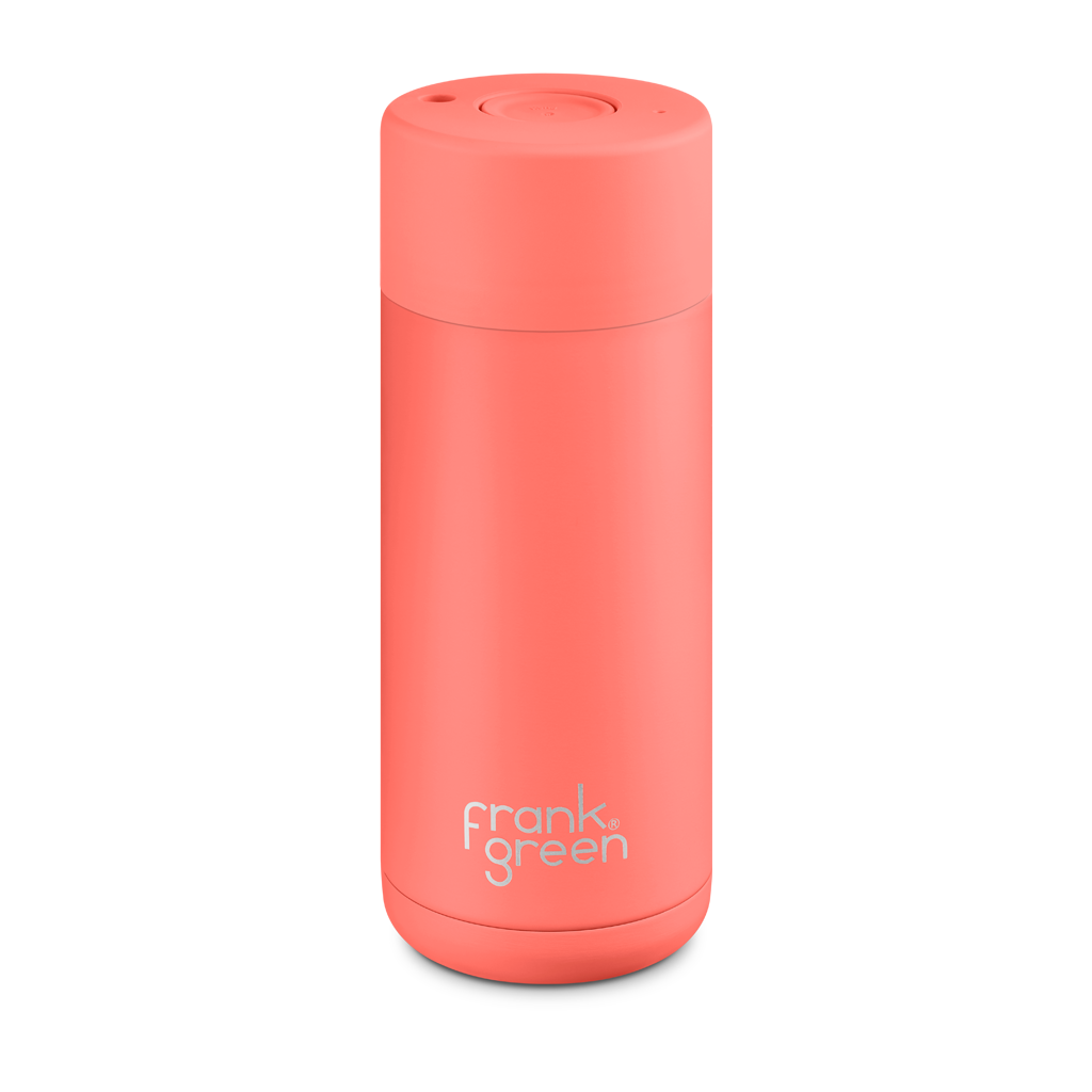16oz Reusable Ceramic Cup, Coral Pink