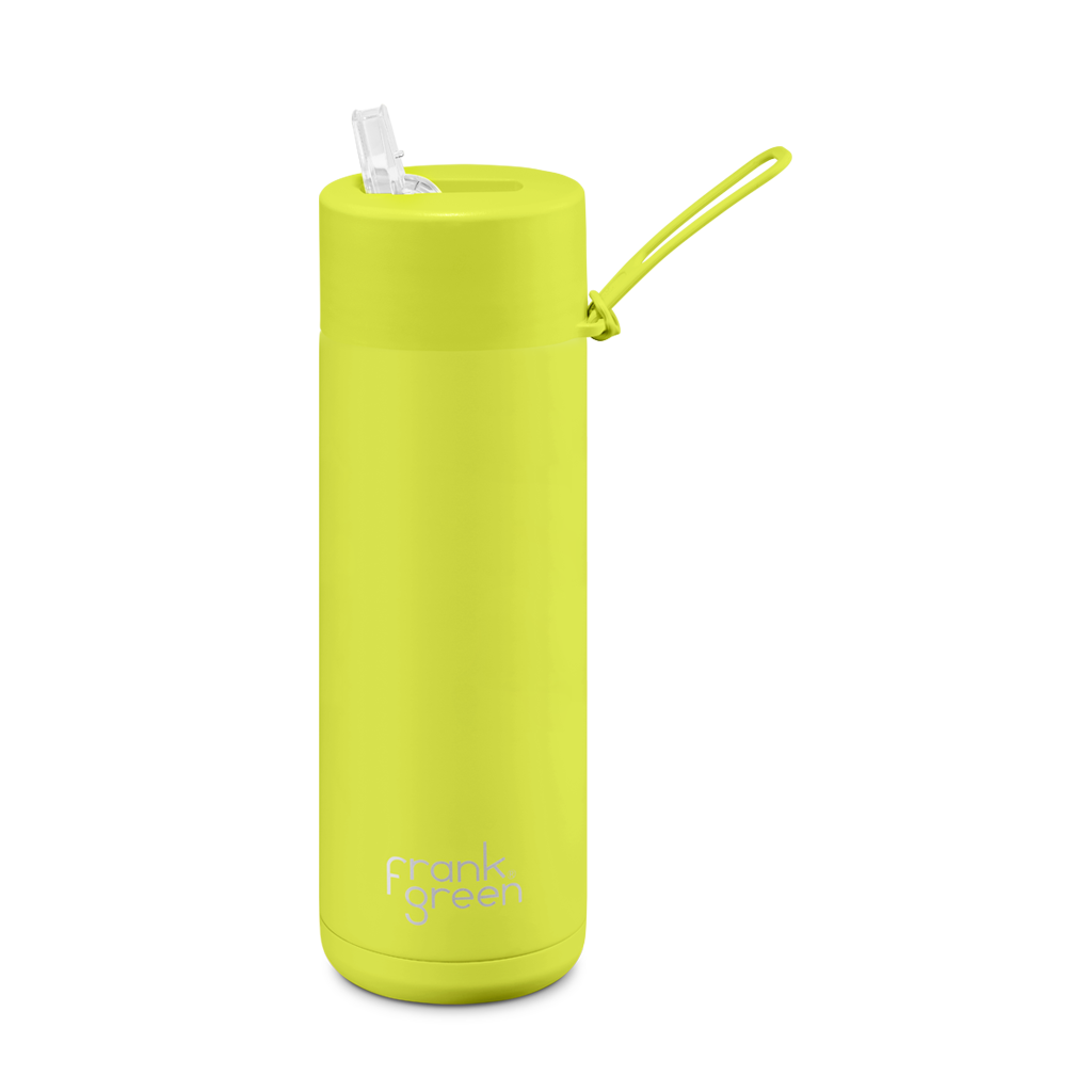 20oz Reusable Ceramic Bottle, Neon Yellow