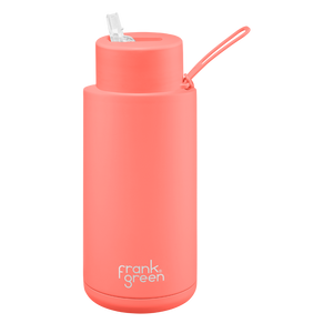 34oz Reusable Ceramic Bottle, Coral Pink