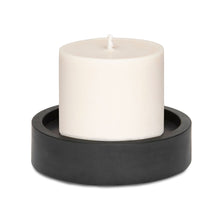 Load image into Gallery viewer, concrete and wax black concrete candle plate
