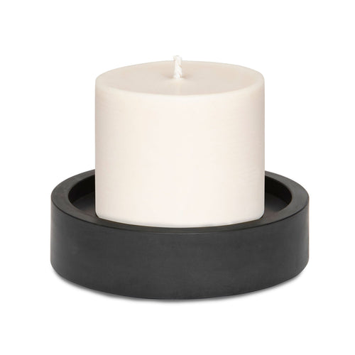 concrete and wax black concrete candle plate