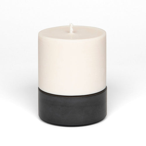 Concrete and Wax Hand Poured Soy Wax candle Large Candle Holder Set Black