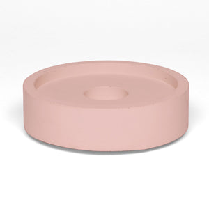 concrete and wax blush pink concrete candle plate