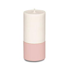 Load image into Gallery viewer, concrete and wax hand poured soy candle and concrete blush pink candle holder 
