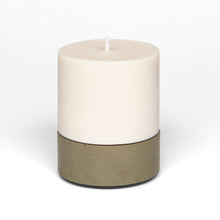Load image into Gallery viewer, Concrete and Wax Hand Poured Soy Wax candle Large Candle Holder Set Olive
