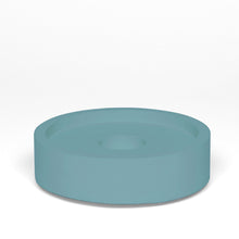 Load image into Gallery viewer, concrete and wax teal blue concrete candle plate
