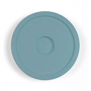 concrete and wax teal blue concrete candle plate
