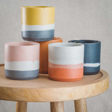 Load image into Gallery viewer, cord&amp;iron concrete plant pots  in layered colours
