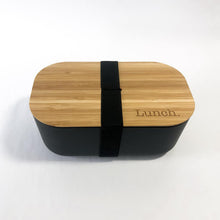 Load image into Gallery viewer, Bamboo Lunch box with Lunch. logo, sustainable and plastic free at first coffee shop
