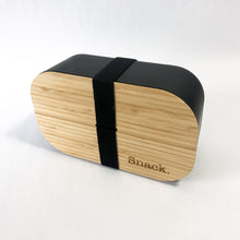 Load image into Gallery viewer, Bamboo Lunch box with Snack. logo, sustainable and plastic free at first coffee shop
