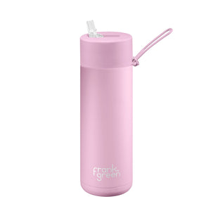 Frank Green 20oz Ceramic Reusable Water Bottle with straw lid in lilac haze purple