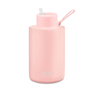 Frank Green 68oz 2L Ceramic Reusable Bottle with straw lid in pale pink