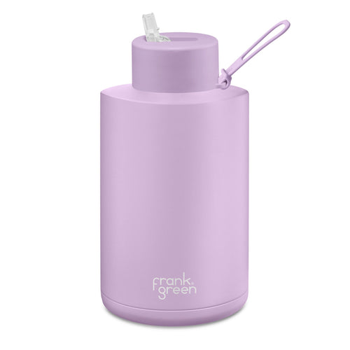 Frank Green 68oz 2L Ceramic Reusable Bottle with Straw Lid in Lilac Haze Purple