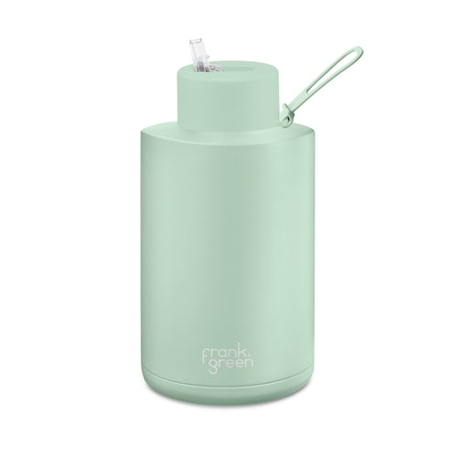 Frank Green 68oz 2L Ceramic Reusable Bottle with Straw Lid in Mint Green