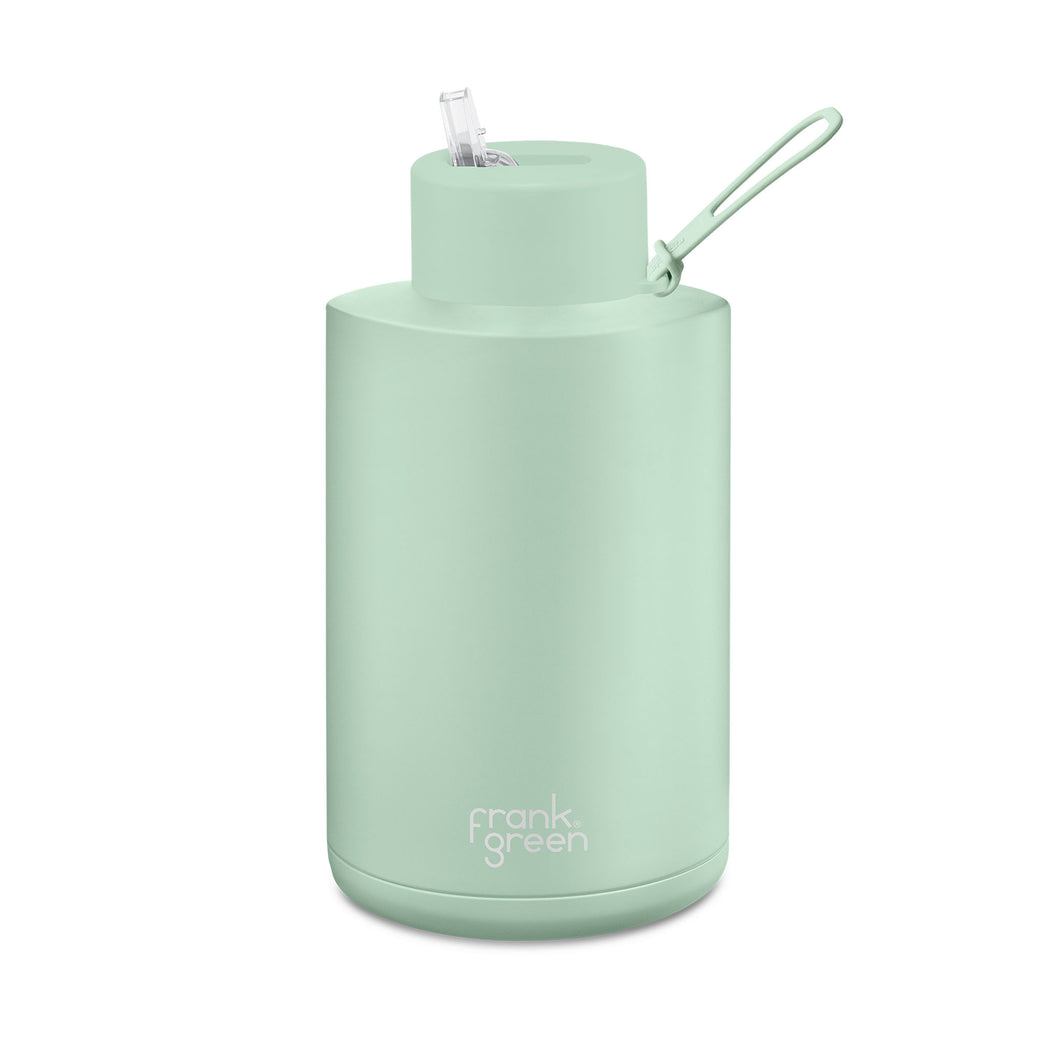 Frank Green 68oz 2L Ceramic Reusable Bottle with Straw Lid in Mint Green