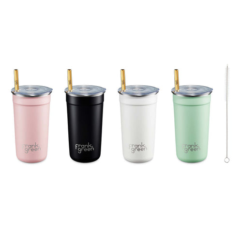 Frank green reusable party cup set of four party cups with straws and lids in black pink mint and white