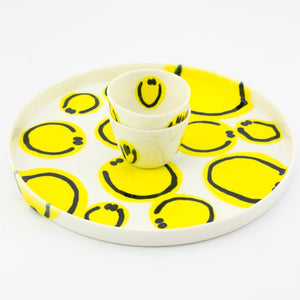 frizbee ceramics acid smiley face tray