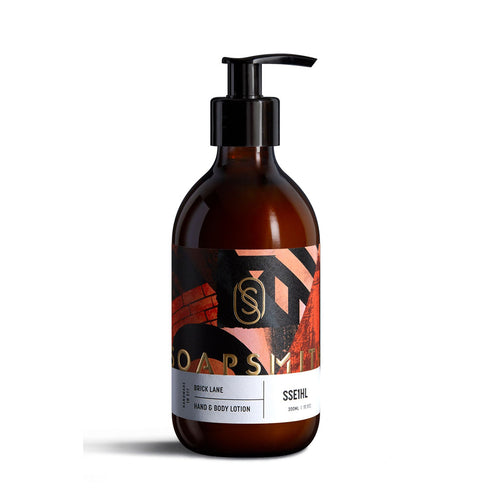 Soapsmith Brick Lane Scented Hand & Body Wash lotion in Glass Bottle with Pump Lid