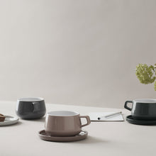 Load image into Gallery viewer, viva Scandinavia classic ella porcelain teacup coffee cup and saucer uk wool grey
