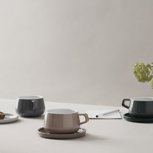 viva Scandinavia classic ella porcelain teacup coffee cup and saucer uk stone pink