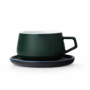 viva scandinavia classic ella porcelain teacup coffee cup and saucer uk pine green