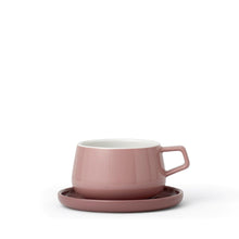 Load image into Gallery viewer, viva Scandinavia classic ella porcelain teacup coffee cup and saucer uk stone pink
